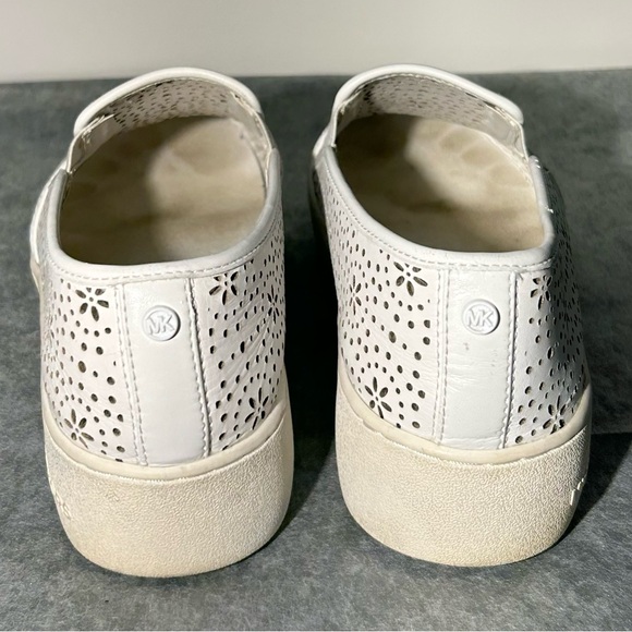 Michael Kors Women US 10 / EU 41 / UK 8 White Leather Perforated Loafer Sneakers - Picture 3 of 4